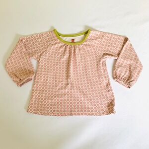 Tea Collection Shirt Girls 3 Long Sleeve Cotton Knit Pink Floral Print Mod Boho